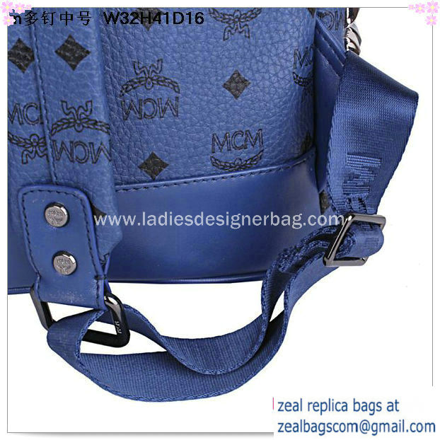 High Quality Replica Hot Sale MCM Medium Stark Front Studs Backpack MC4237 Royal